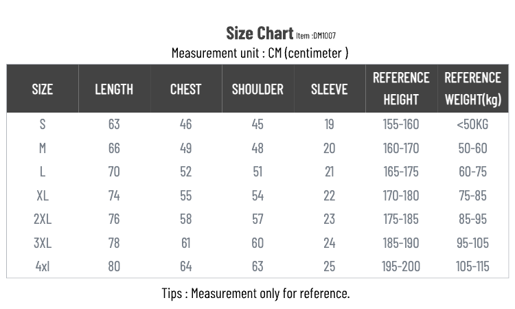 SIZE CHART SIZE CHART