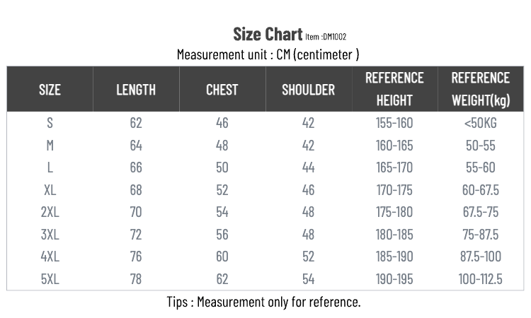 SIZE CHART